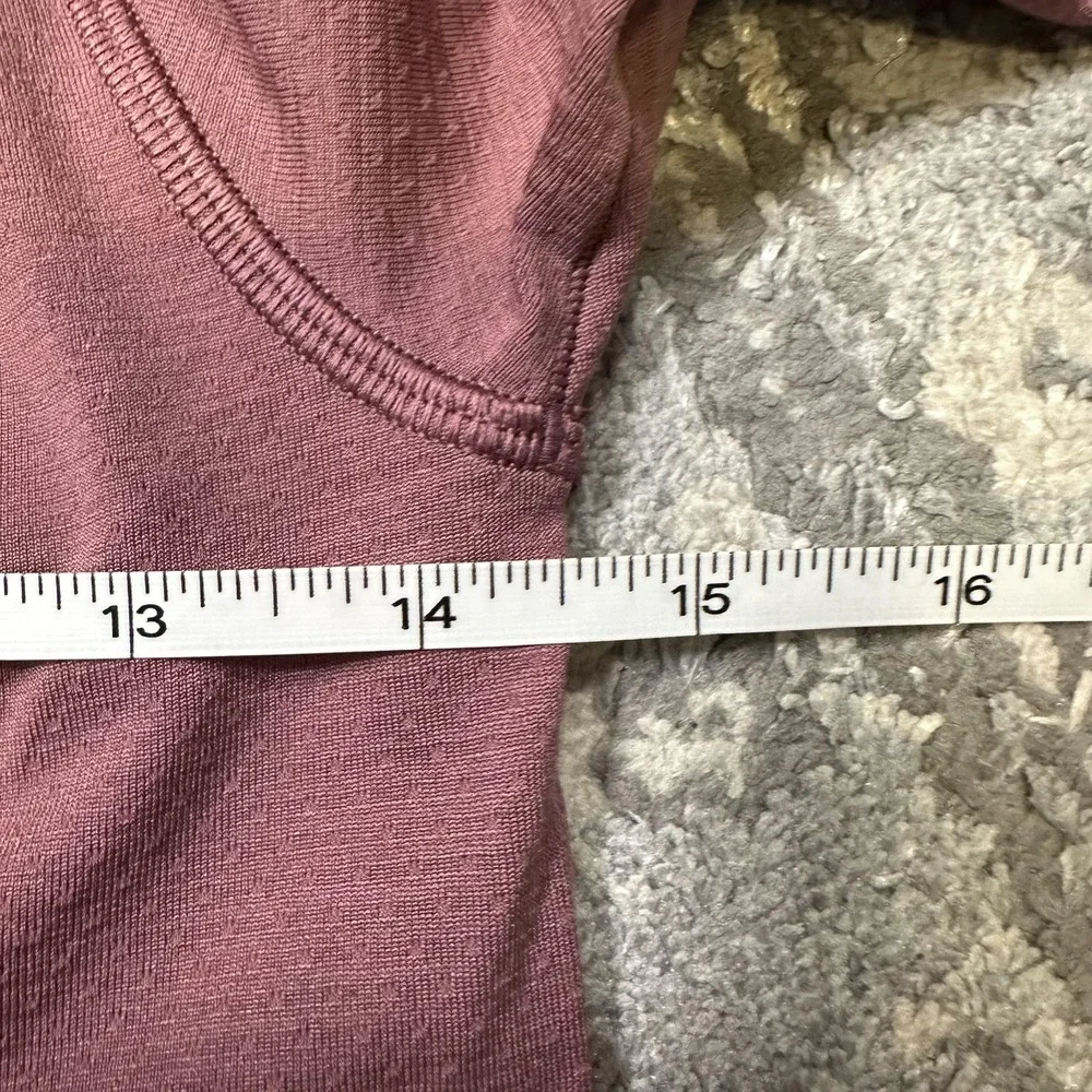 Lululemon Shirt Womens 4 Pink For the Sweat Long Sleeve‎ Ruched Yoga Athletic